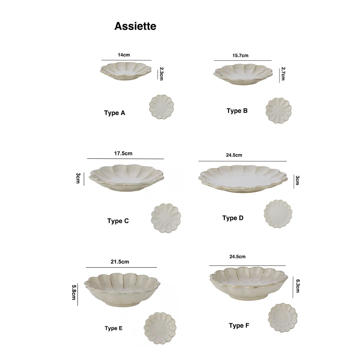 Pear Blossom Shaped Ceramic Dinnerware by Rinka Seito