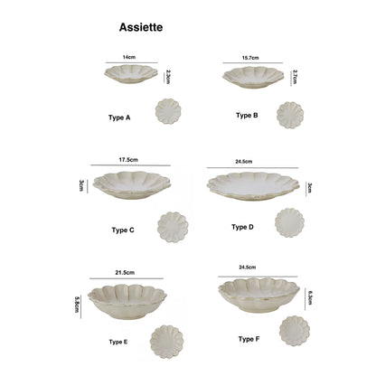 Pear Blossom Shaped Ceramic Dinnerware by Rinka Seito