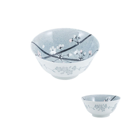 Light Grey Ceramic Dinnerware with Cherry Blossom Pattern by Yutani