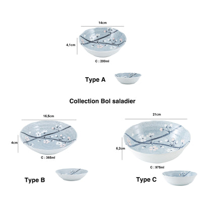 VAISSELLE AVEC MOTIF SAKURA GRIS PAR YUTANI