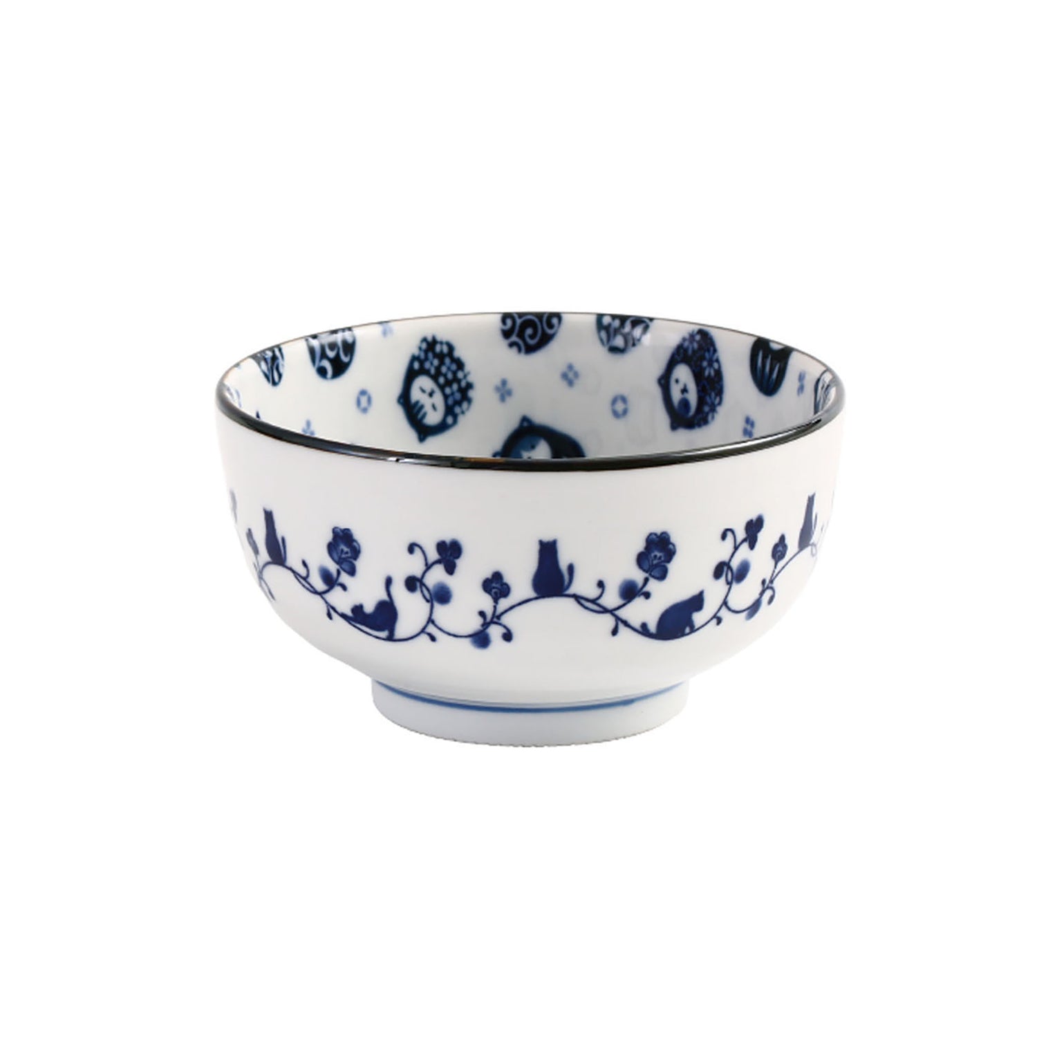 Ceramic Minoyaki Tableware with Cute Cats Pattern