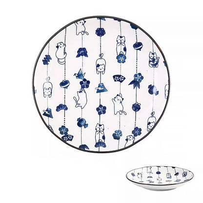 Service de vaisselle Minoyaki avec bonheur en guirlande