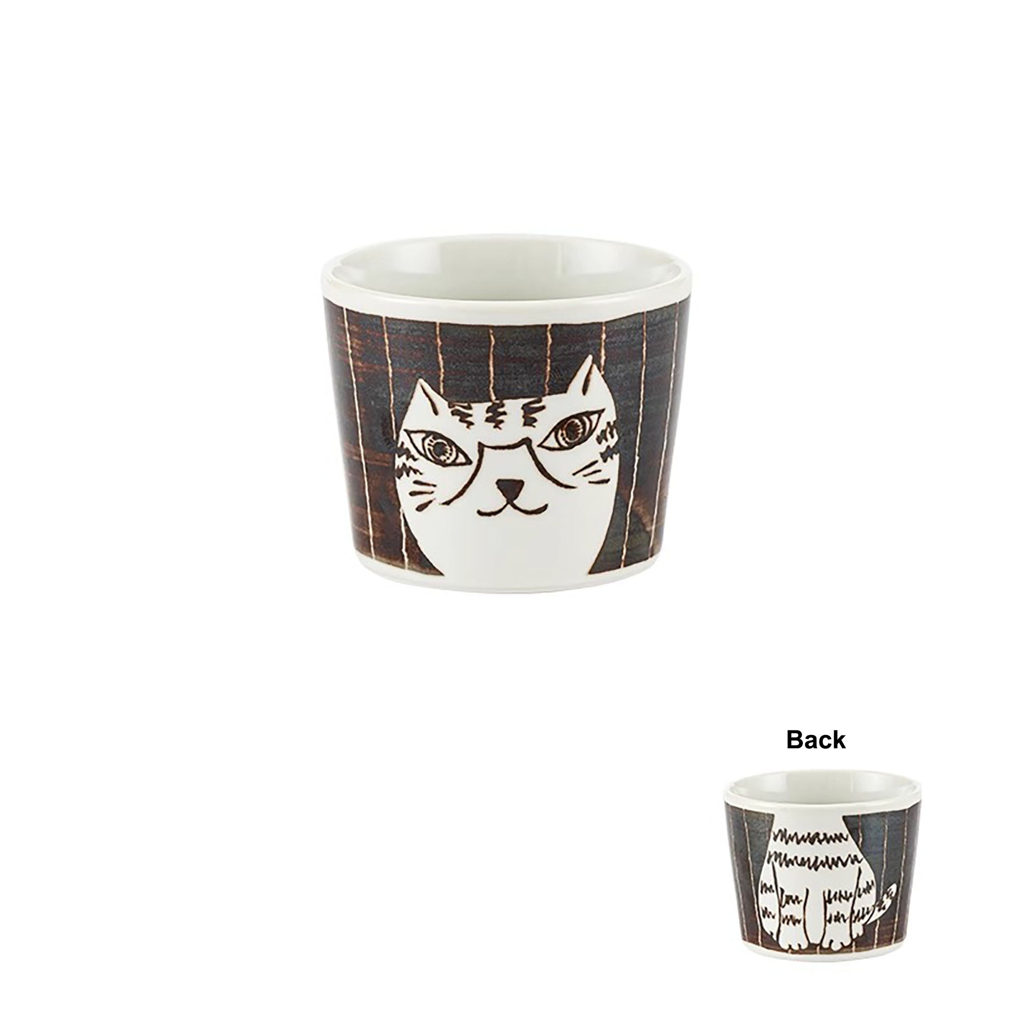 Minoyaki-Tasse mit „Katzen-Tagebuch“-Muster