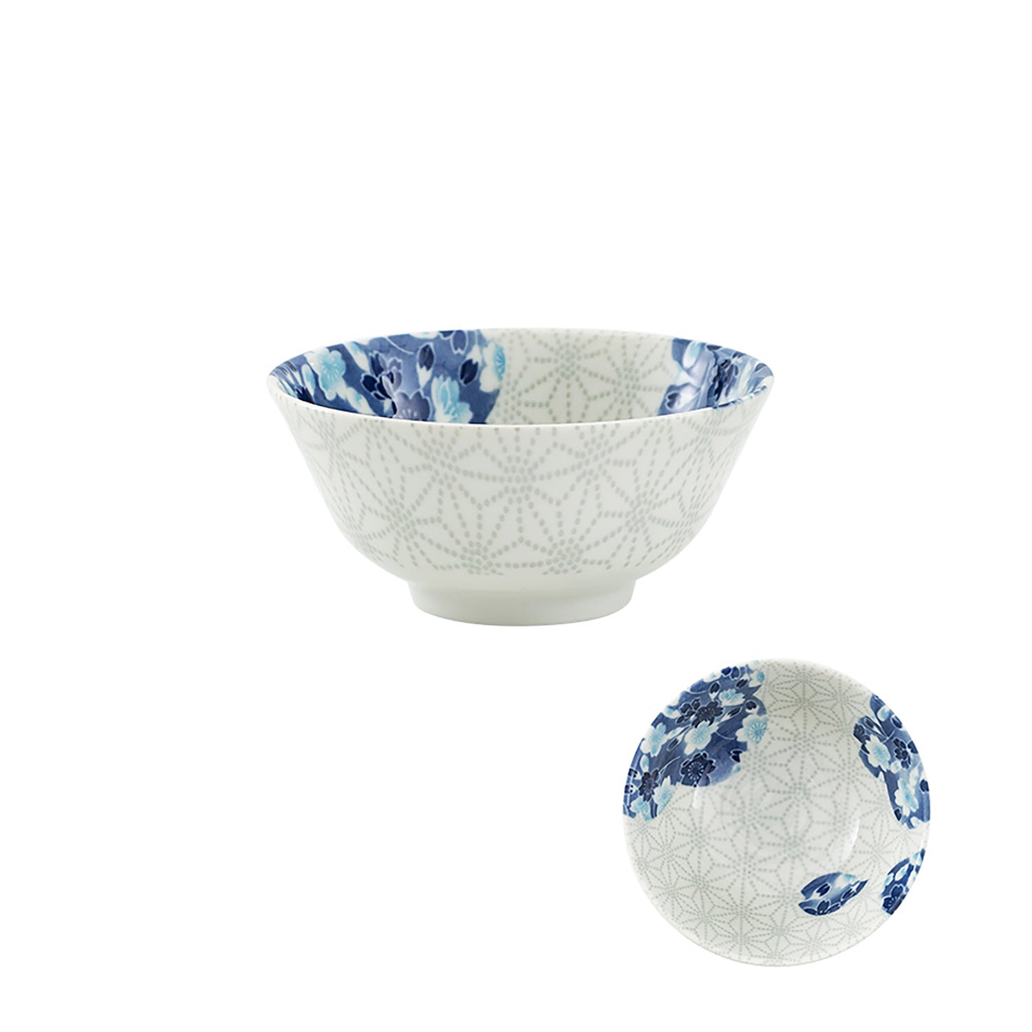 Tableware with blue cherry tree design