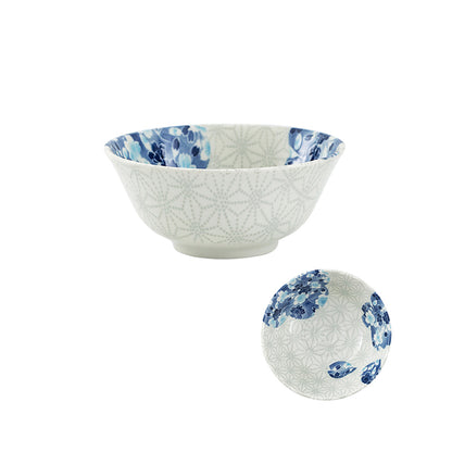 Tableware with blue cherry tree design