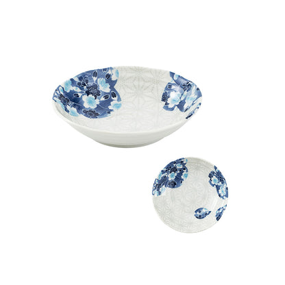 Tableware with blue cherry tree design
