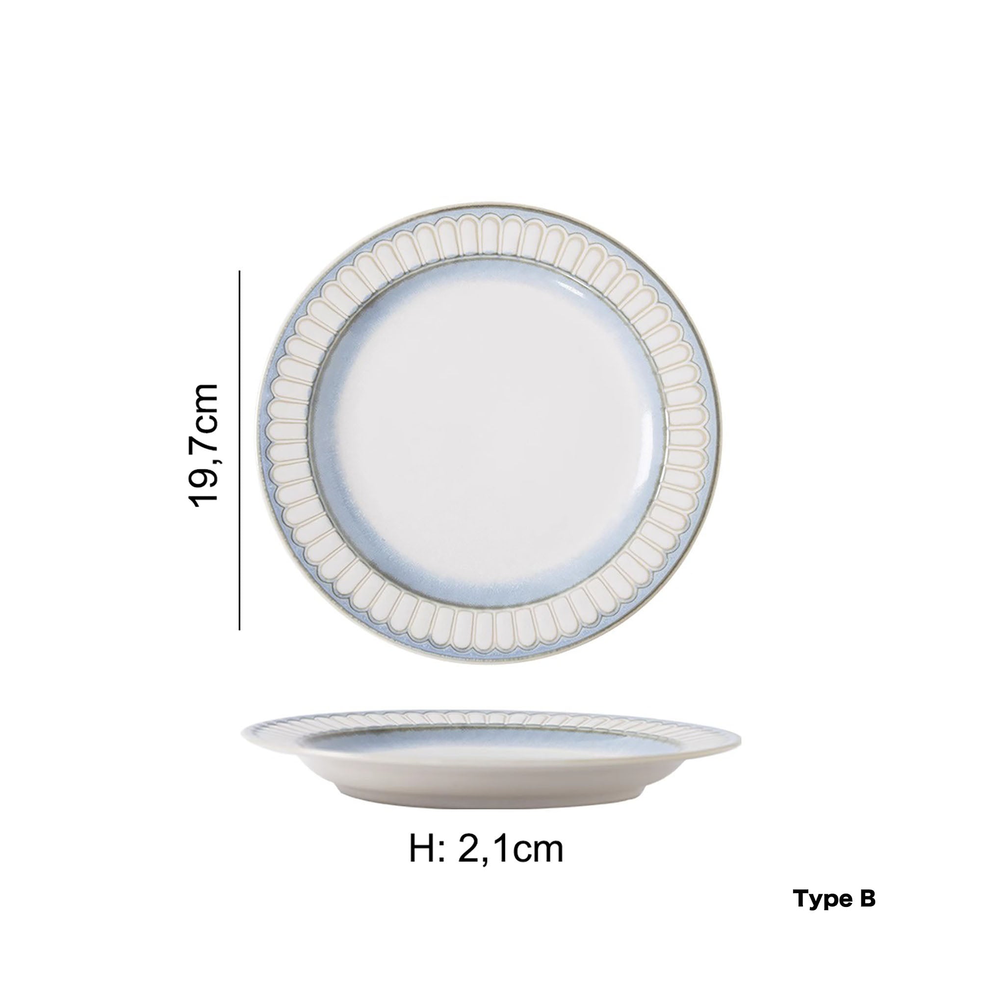 Assiette en céramique avec motif  “Éclat Marin”