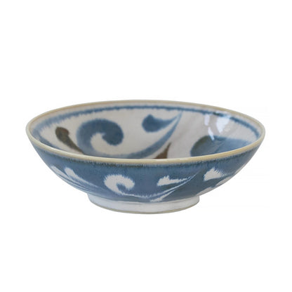 Bol en céramique peint à la main en série Brush Blue