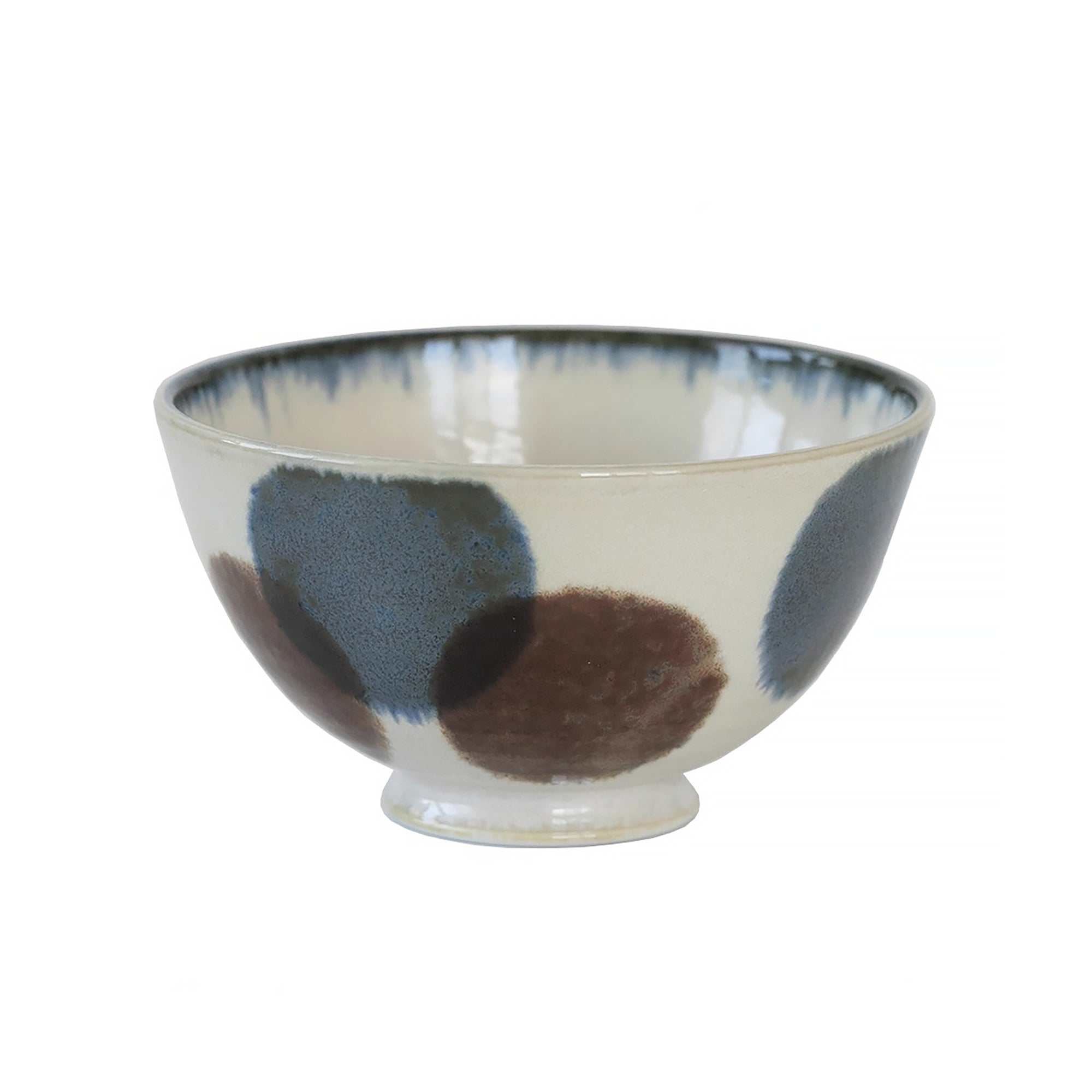 Bol en céramique peint à la main en série Brush Blue