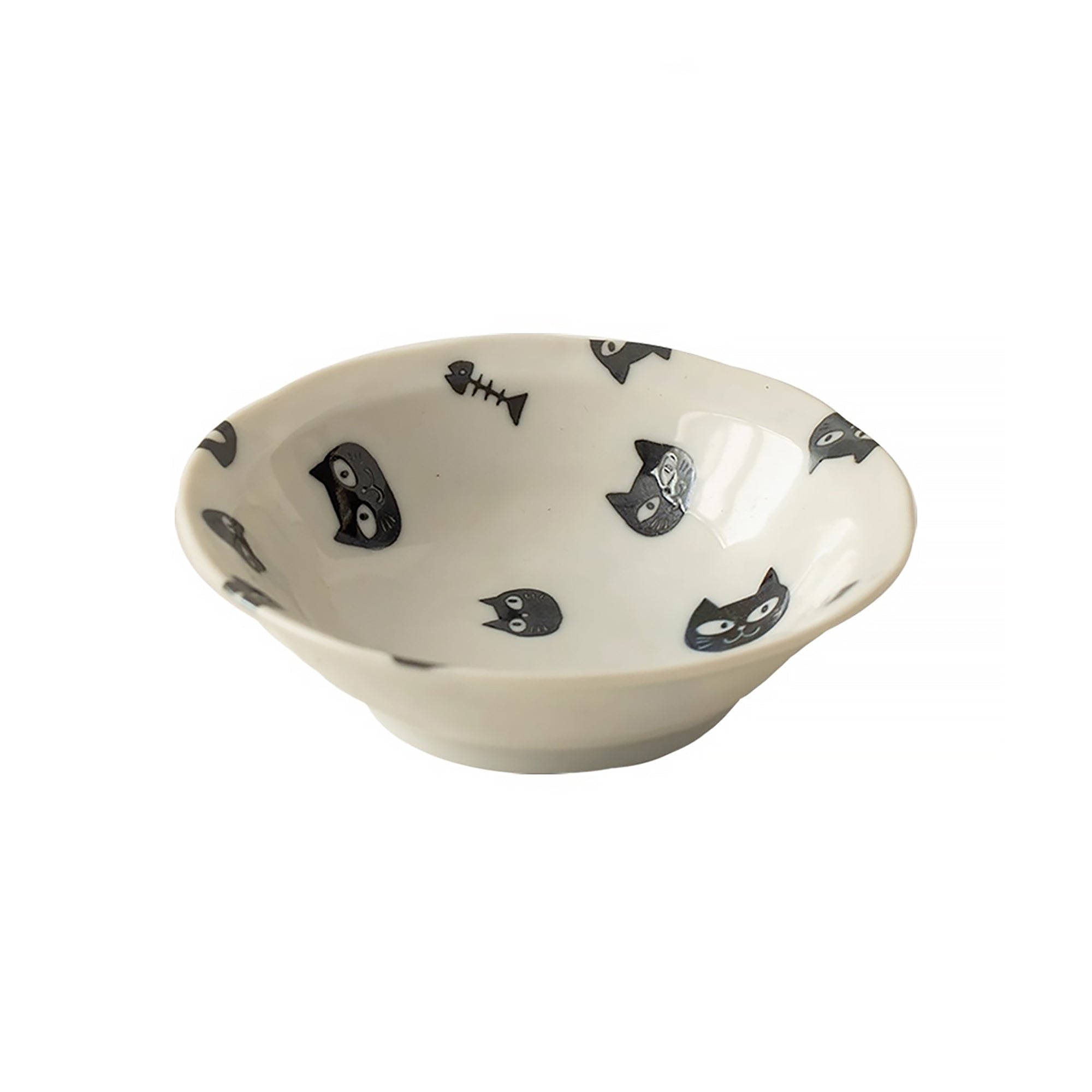 Assiette en céramique avec motif chat noir