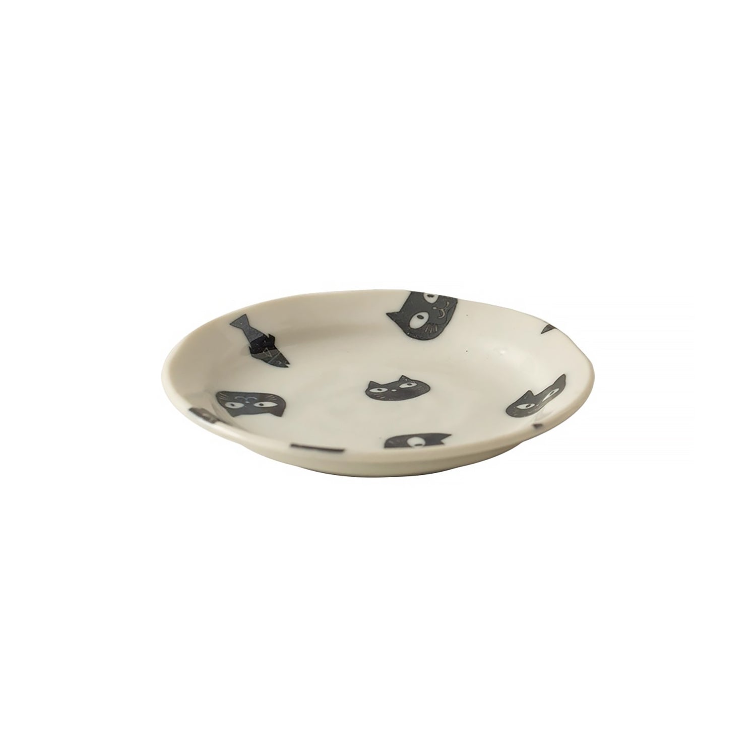 Assiette en céramique avec motif chat noir