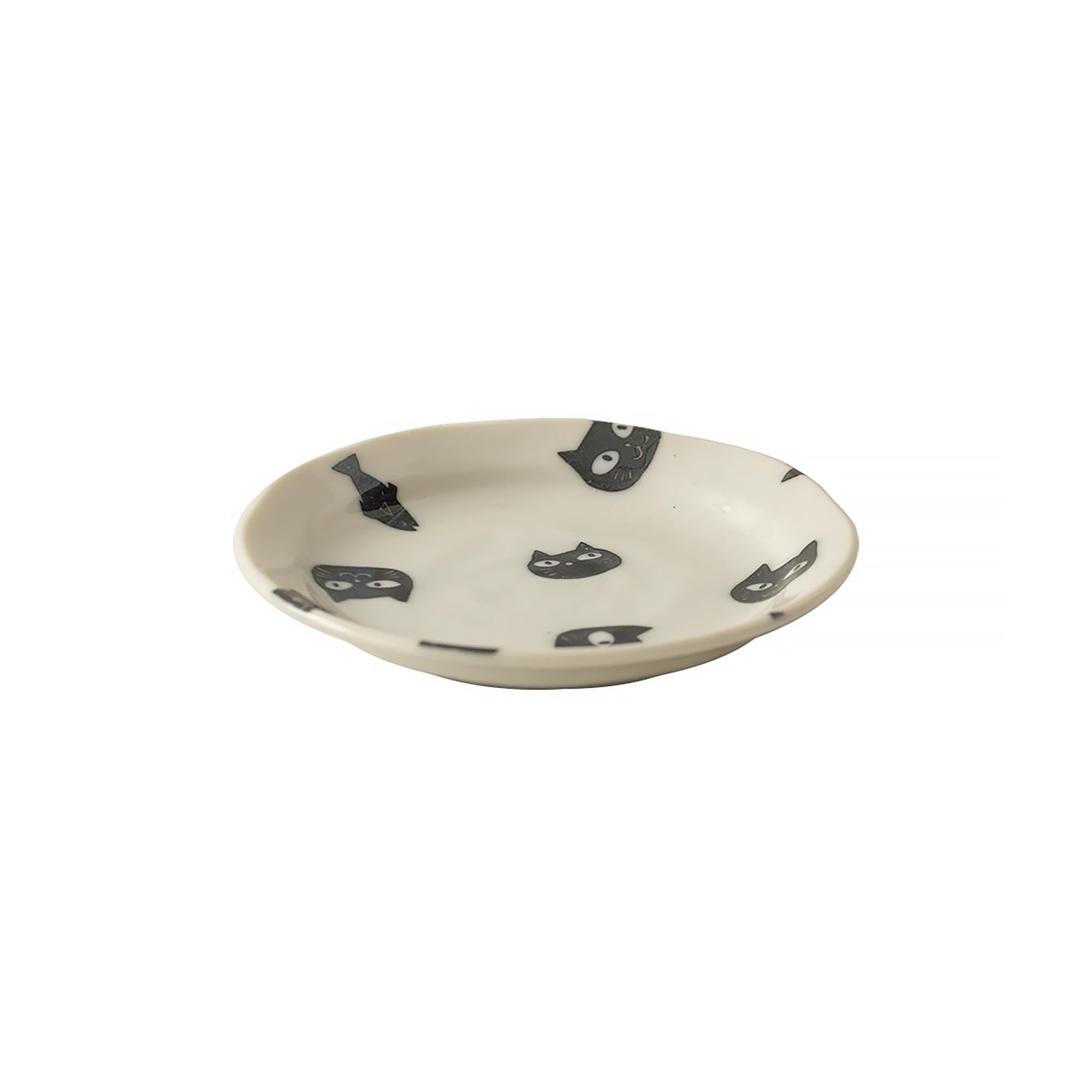 Assiette en céramique avec motif chat noir