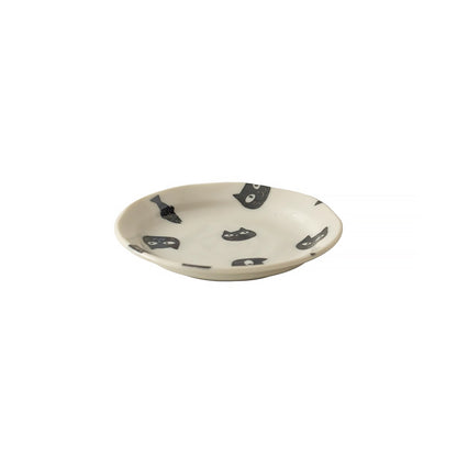 Assiette en céramique avec motif chat noir