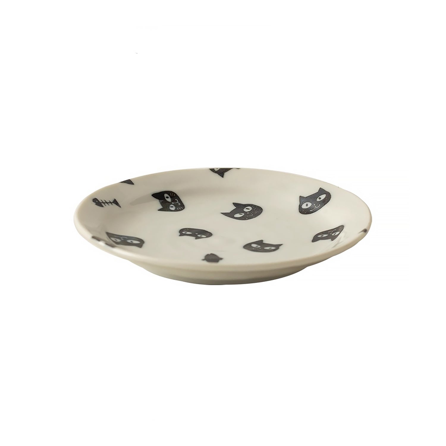 Assiette en céramique avec motif chat noir