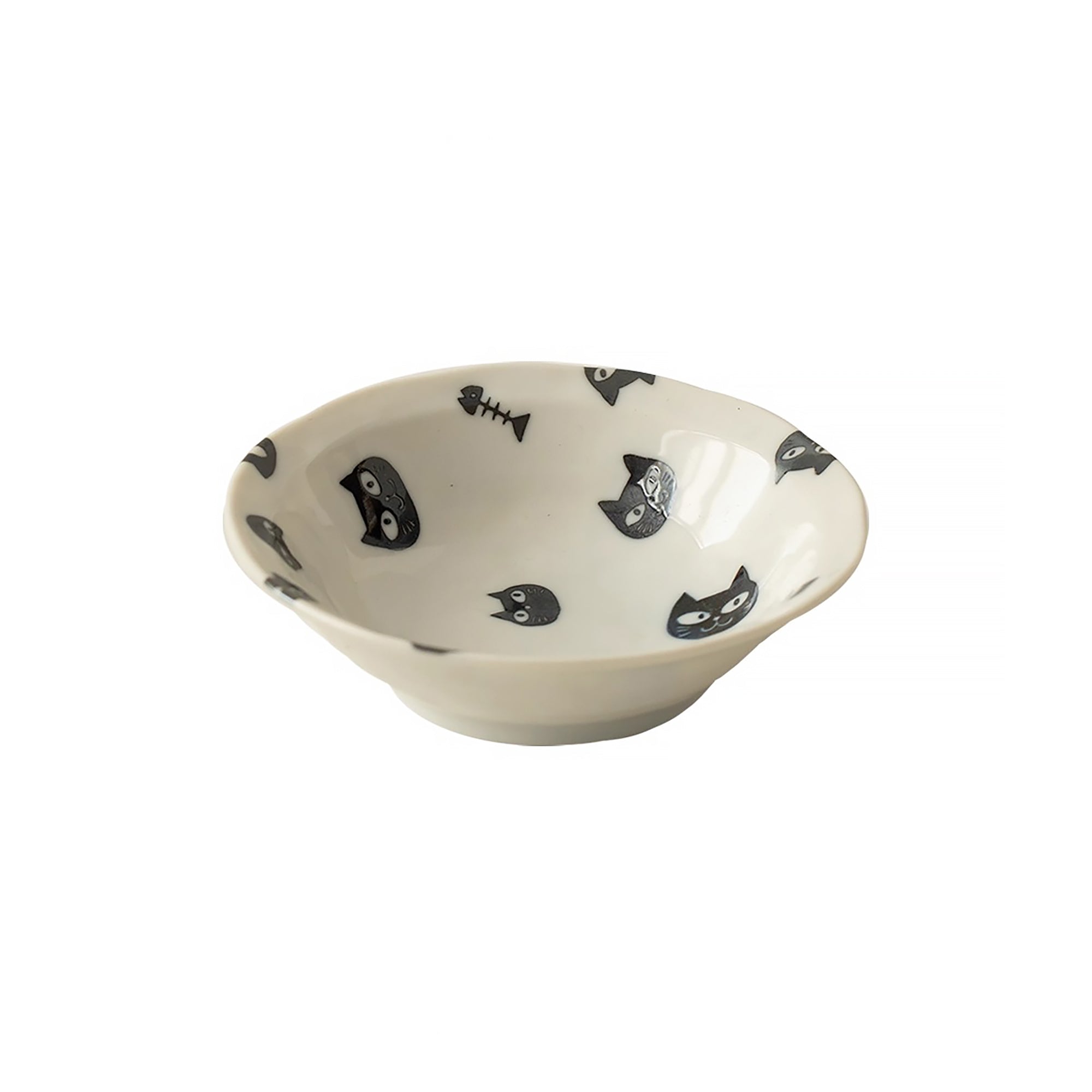Assiette en céramique avec motif chat noir