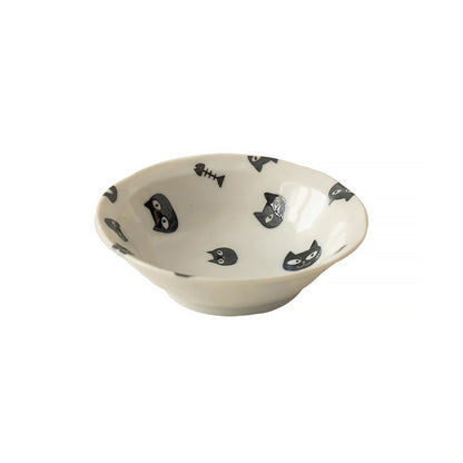 Assiette en céramique avec motif chat noir