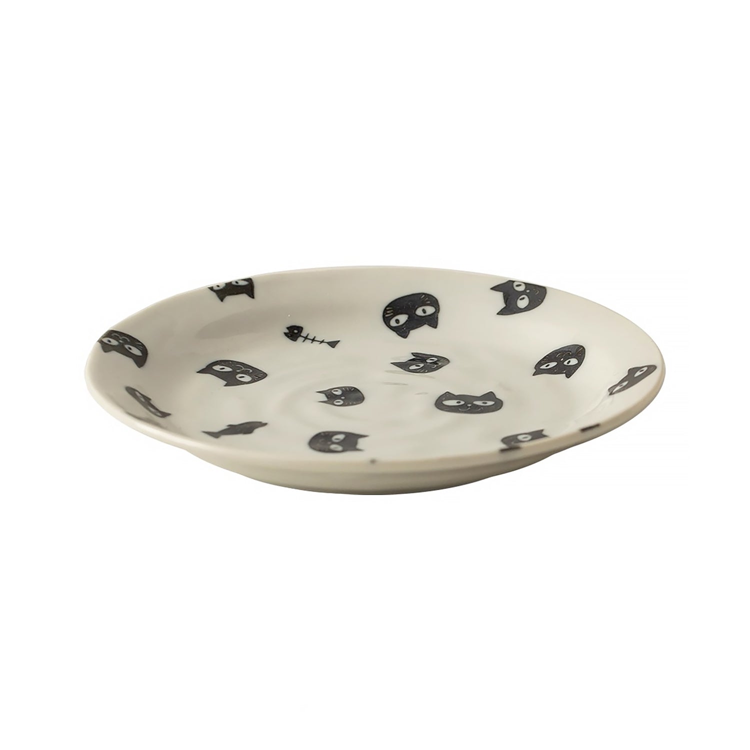 Assiette en céramique avec motif chat noir