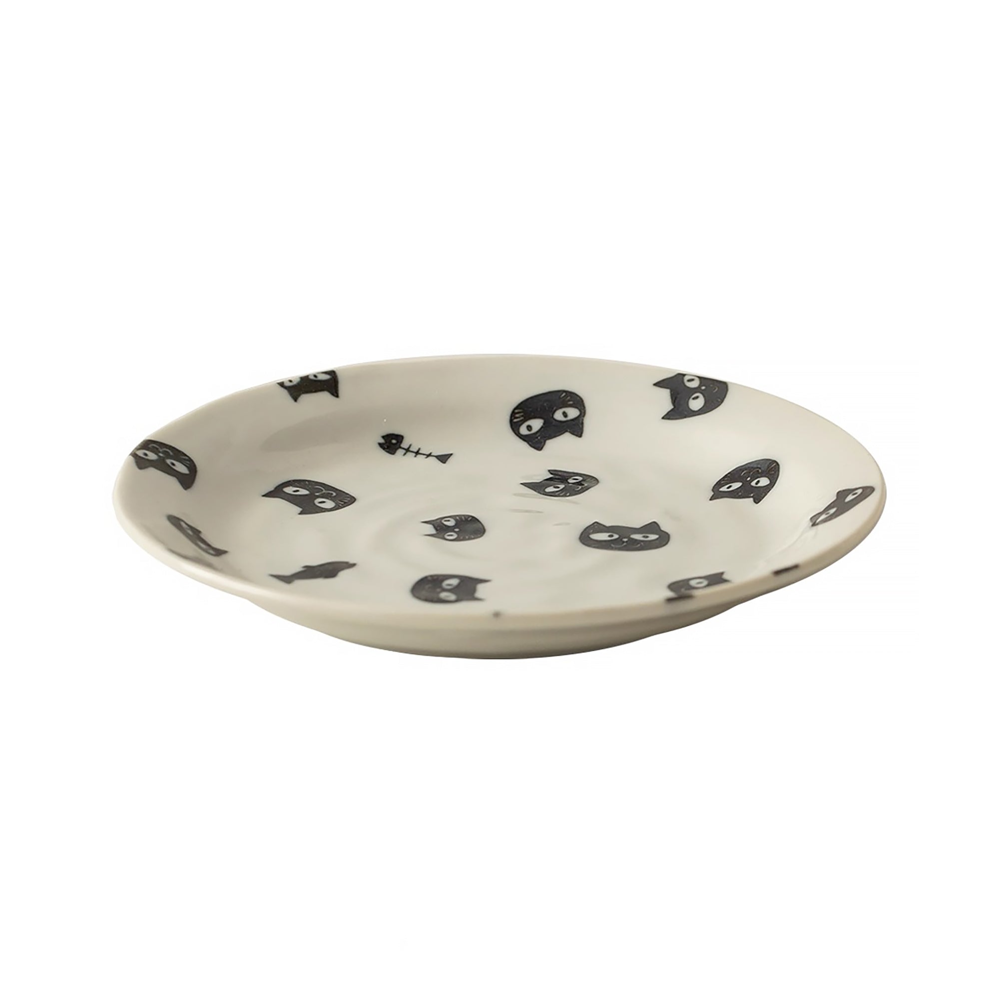 Assiette en céramique avec motif chat noir