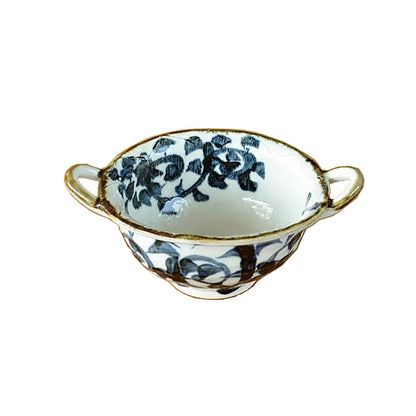 Minoyaki ceramic tableware with arabesque floral patterns