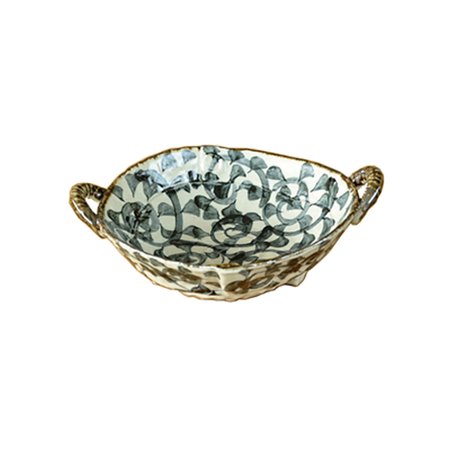 Minoyaki ceramic tableware with arabesque floral patterns
