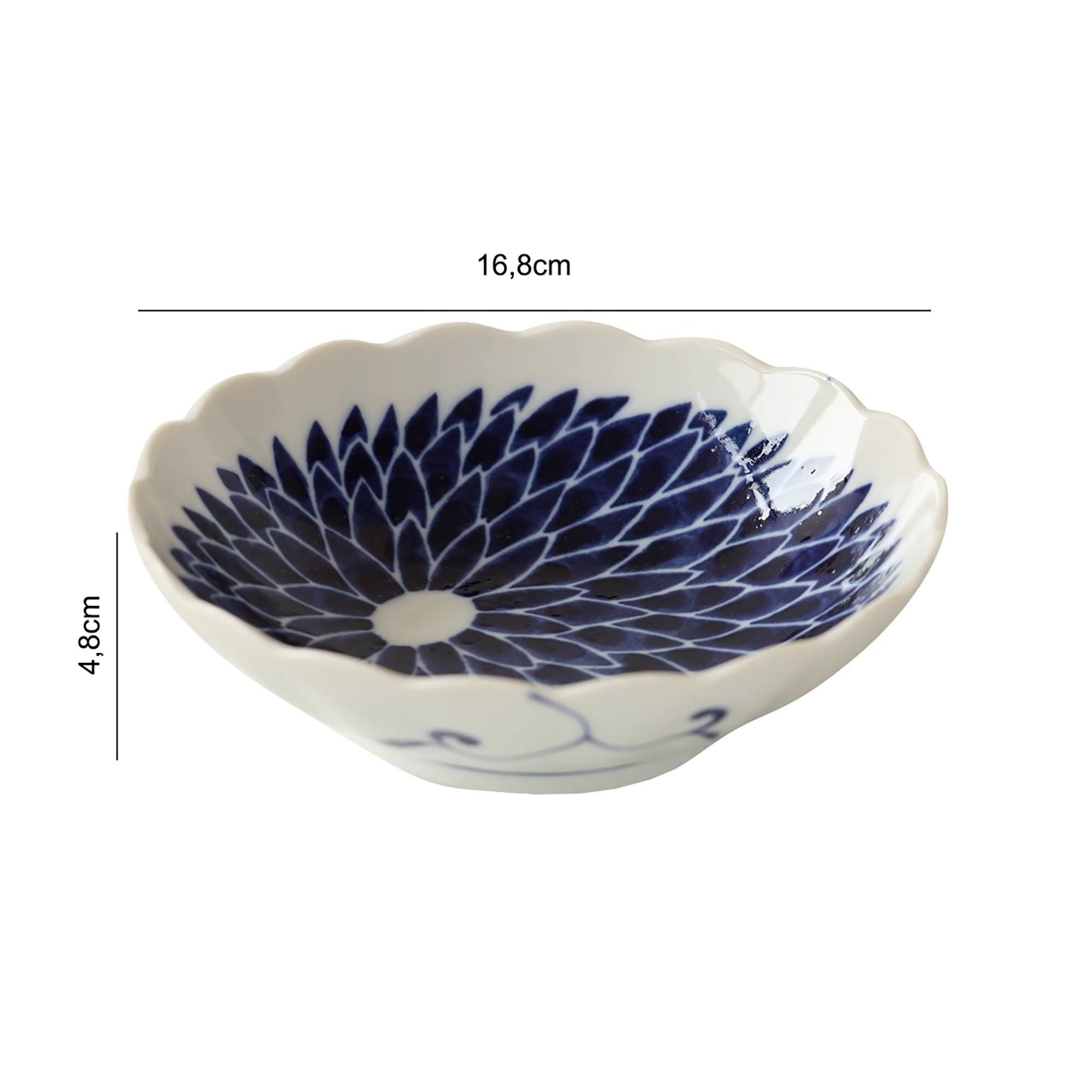 Assiette en céramique Mino-Yaki avec motif Chrysanthème