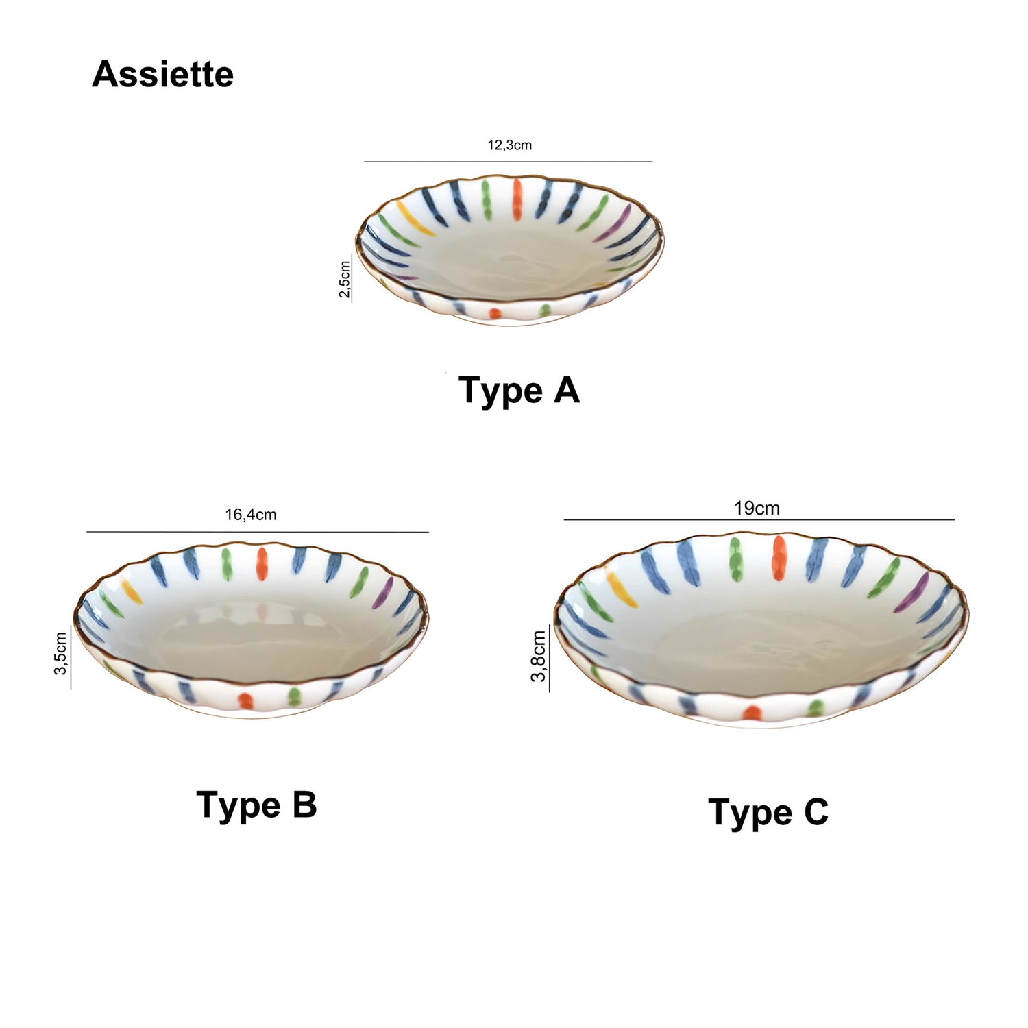 Minoyaki Ceramic Tableware with Tokusa Pattern
