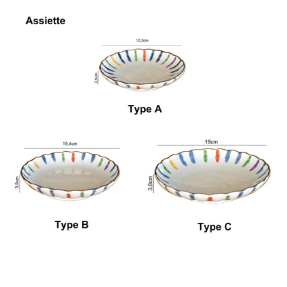 Minoyaki Ceramic Tableware with Tokusa Pattern
