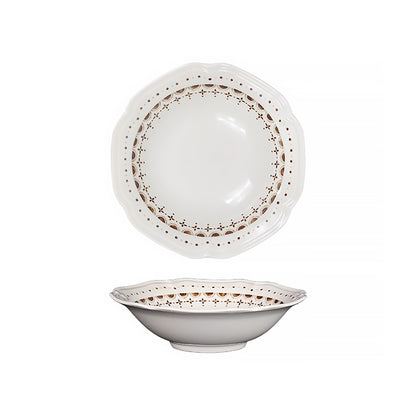 Vaisselle Mino-yaki avec motif à bordure florale ivoire
