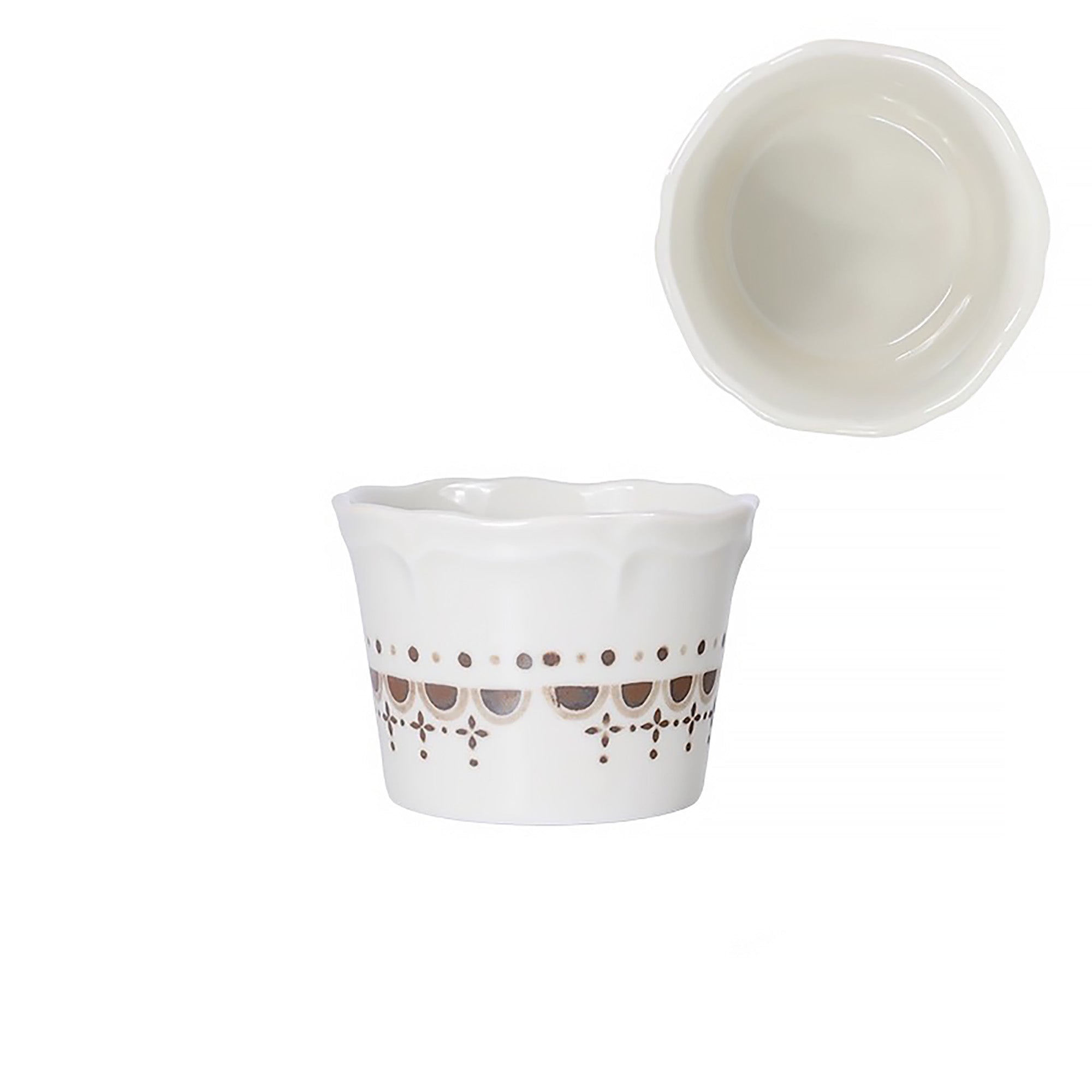 Vaisselle Mino-yaki avec motif à bordure florale ivoire