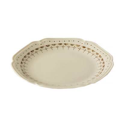 Vaisselle Mino-yaki avec motif à bordure florale ivoire