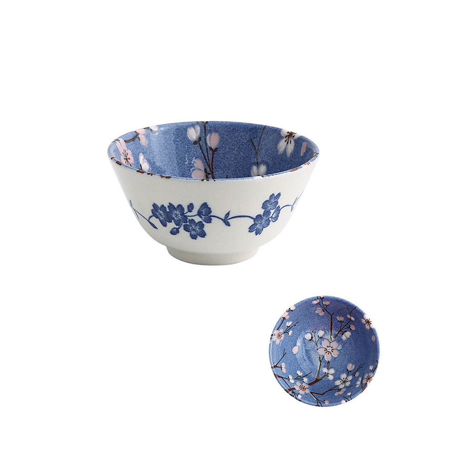 Blue cherry patterned tableware