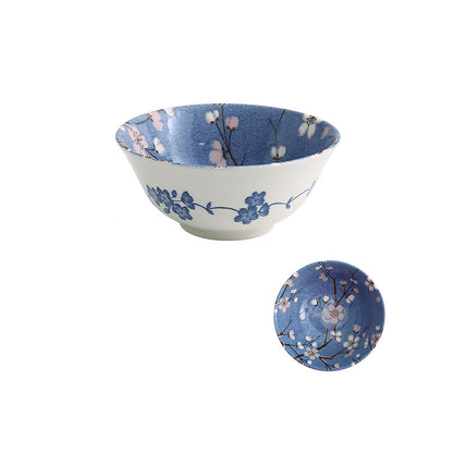 Blue cherry patterned tableware
