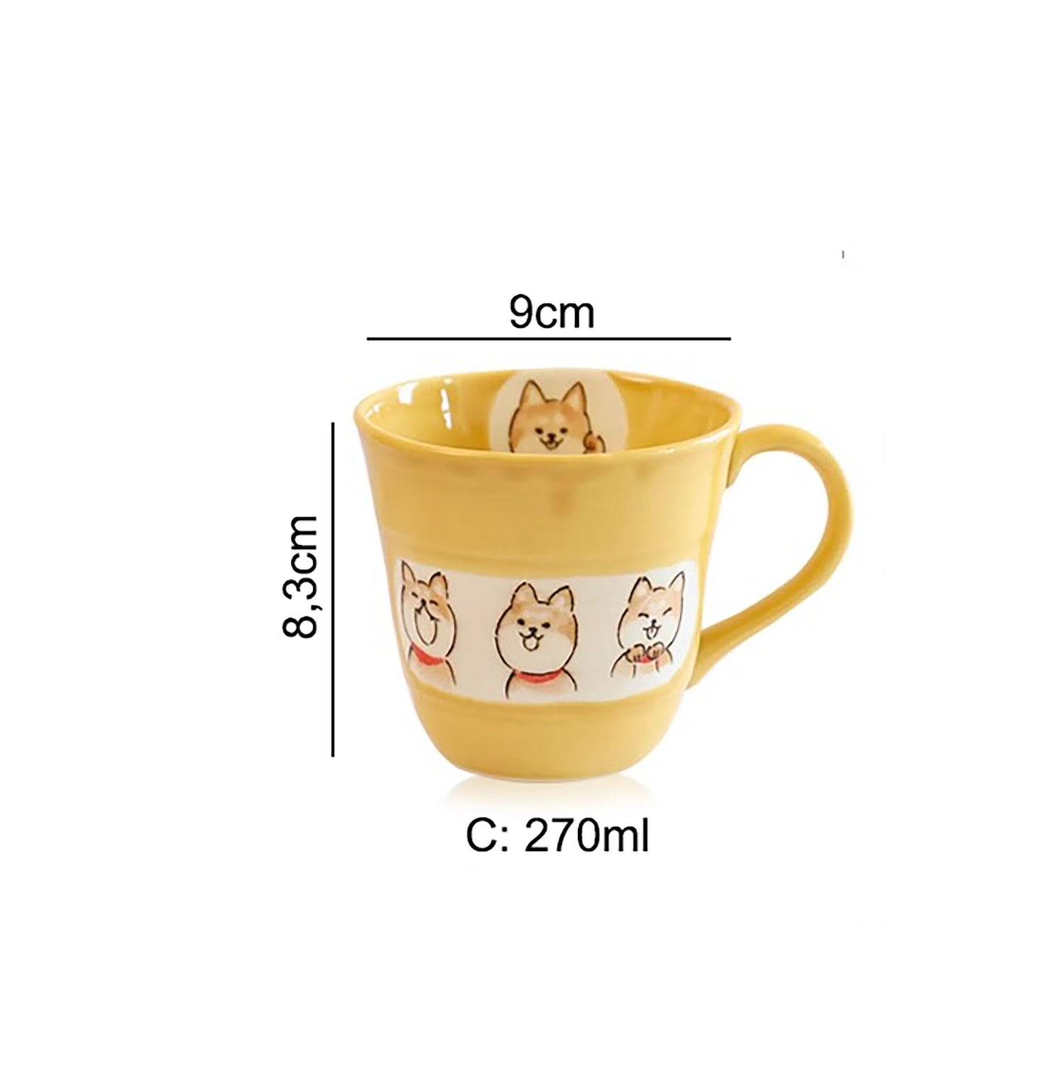 Mug en céramique Setoyaki Shiba Inu