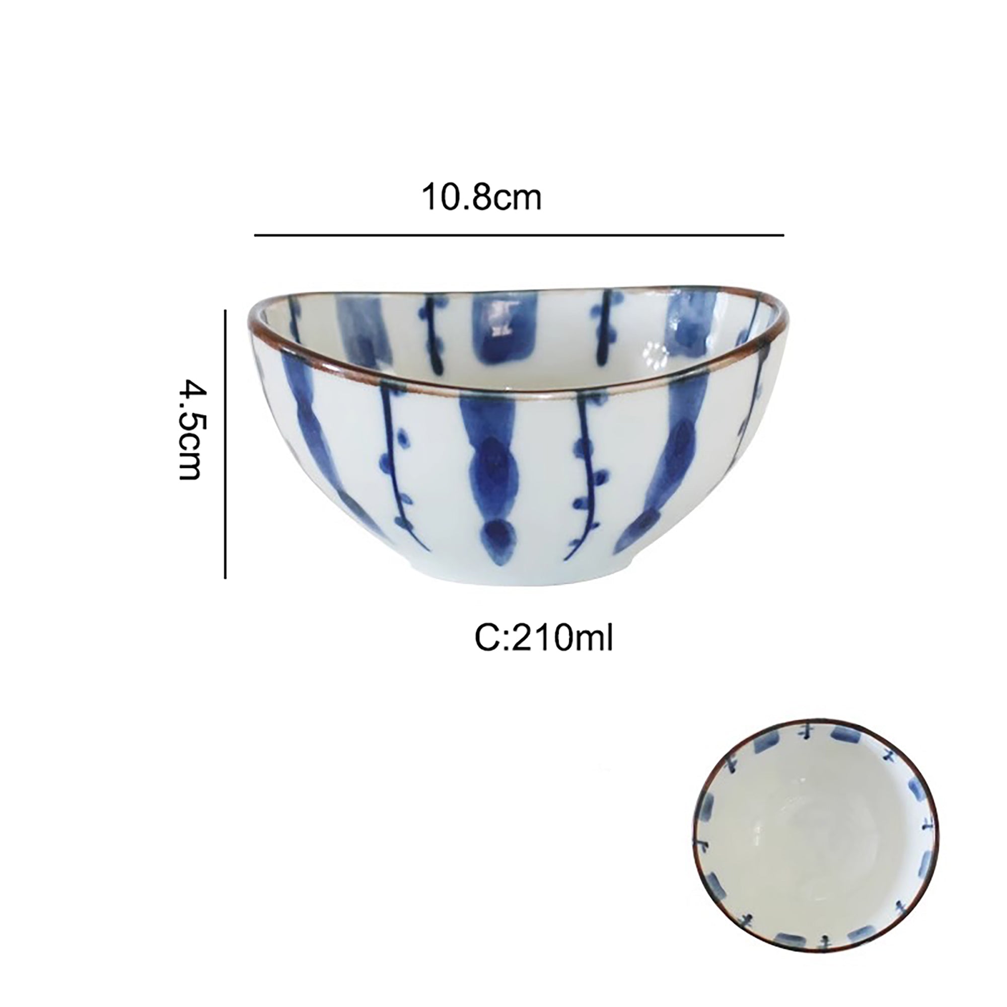 Bol en céramique Minoyaki Hidatakayama forme ovale