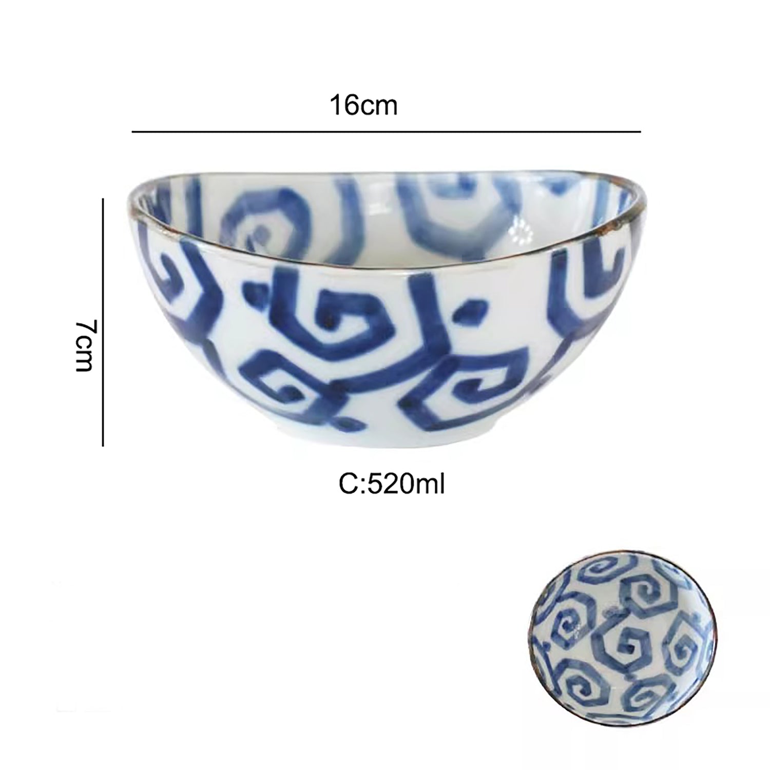 Bol en céramique Minoyaki Hidatakayama forme ovale