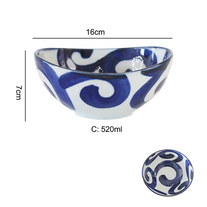 Bol en céramique Minoyaki Hidatakayama forme ovale