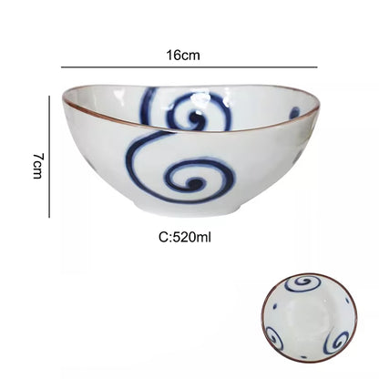 Bol en céramique Minoyaki Hidatakayama forme ovale