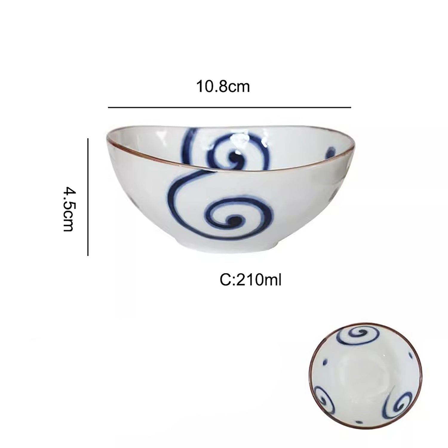 Bol en céramique Minoyaki Hidatakayama forme ovale