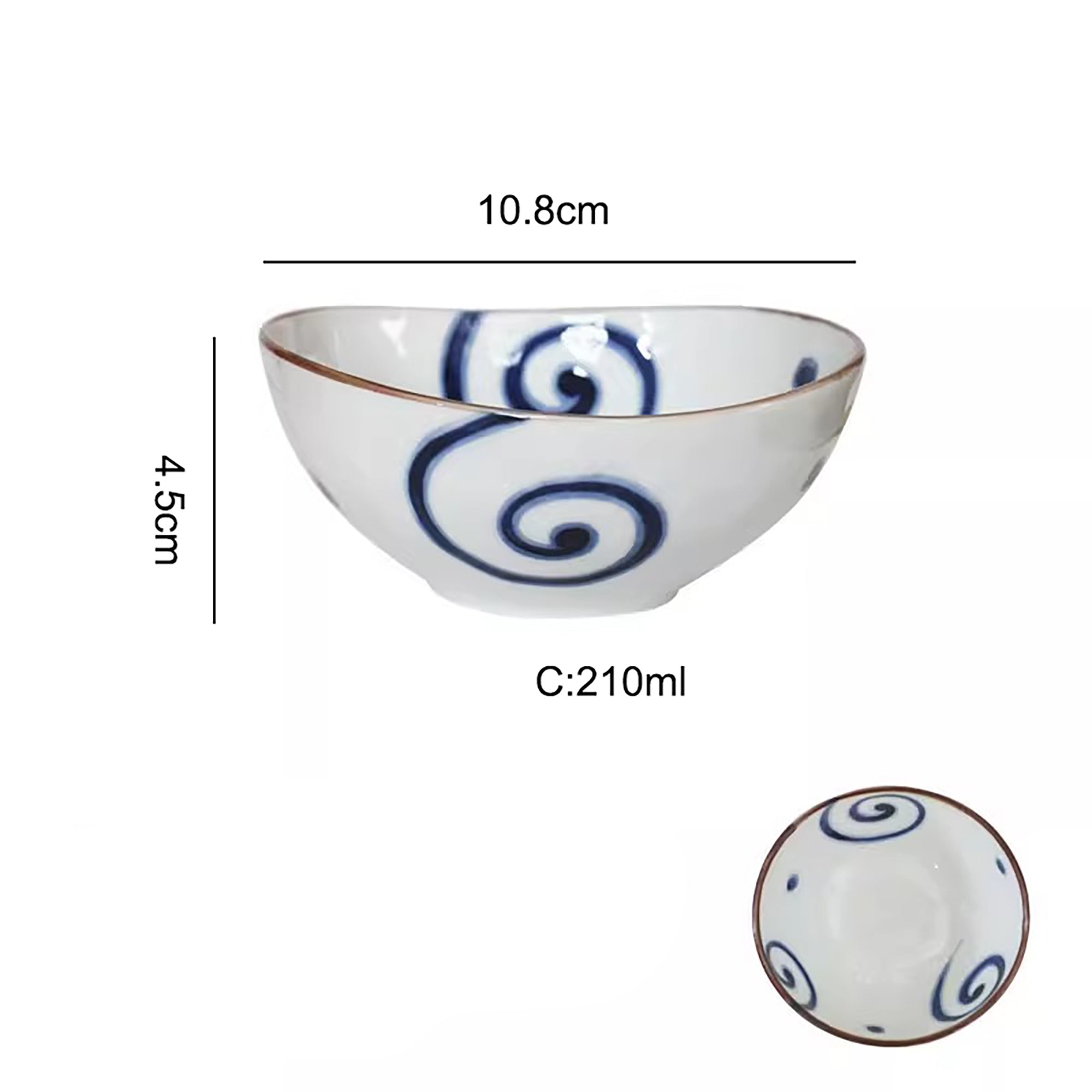 Bol en céramique Minoyaki Hidatakayama forme ovale