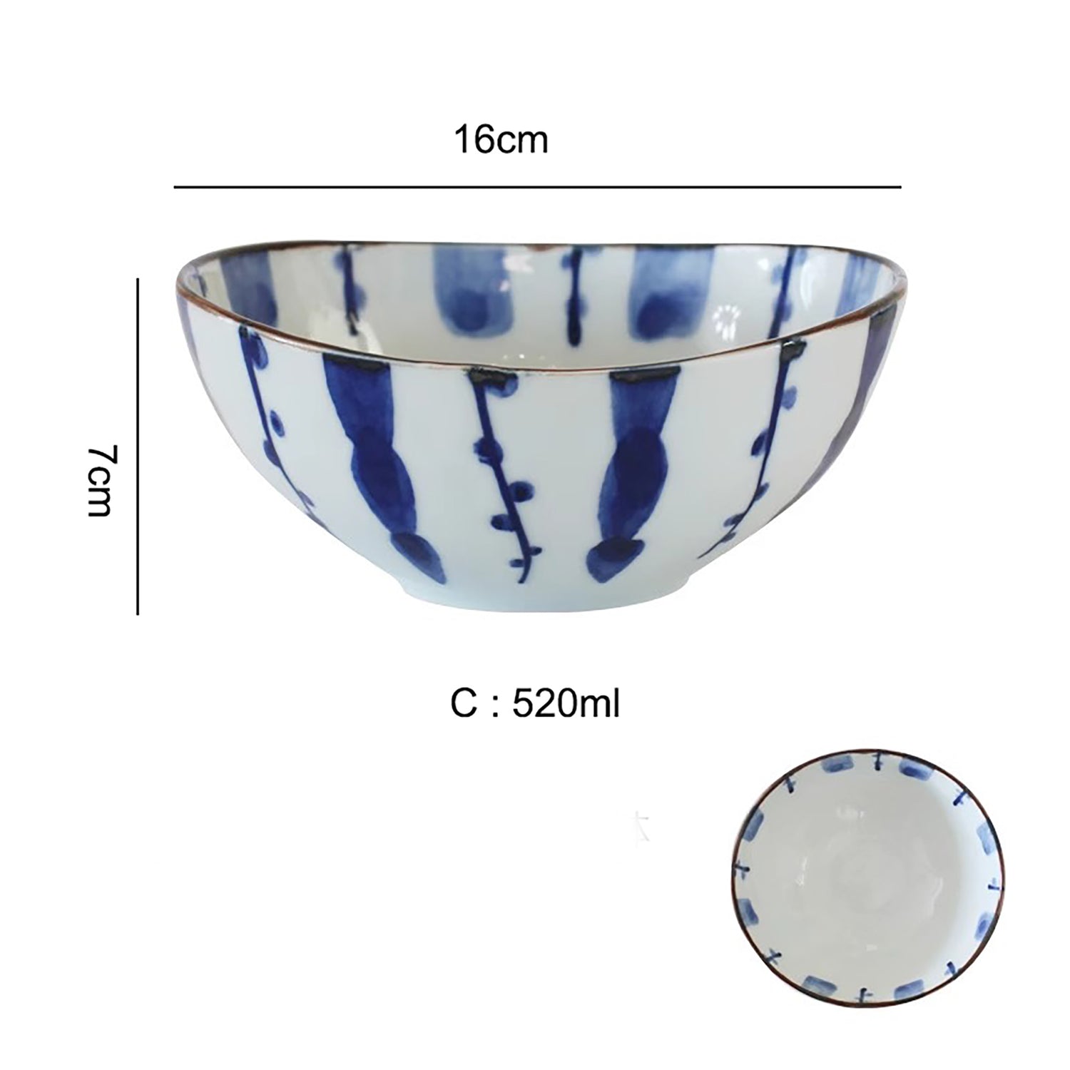 Bol en céramique Minoyaki Hidatakayama forme ovale