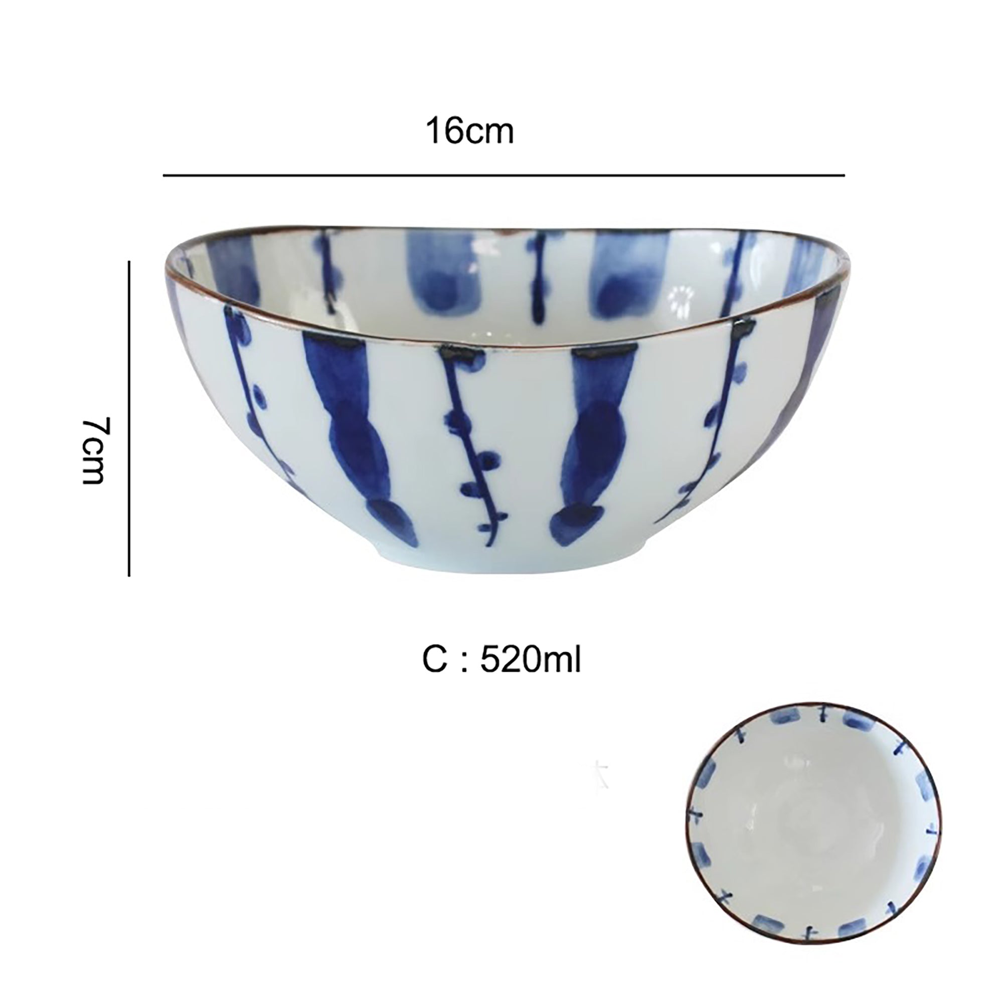 Bol en céramique Minoyaki Hidatakayama forme ovale
