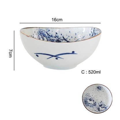 Bol en céramique Minoyaki Hidatakayama forme ovale