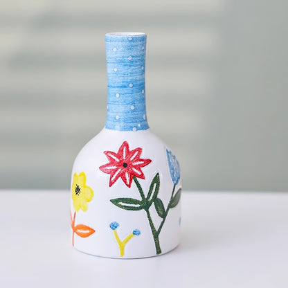 Vase en céramique fait main avec Motifs floraux