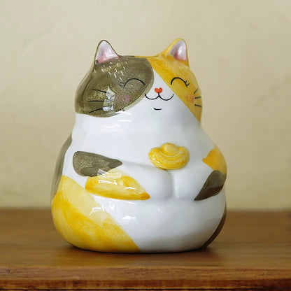 Vase en céramique avec forme chat mignon