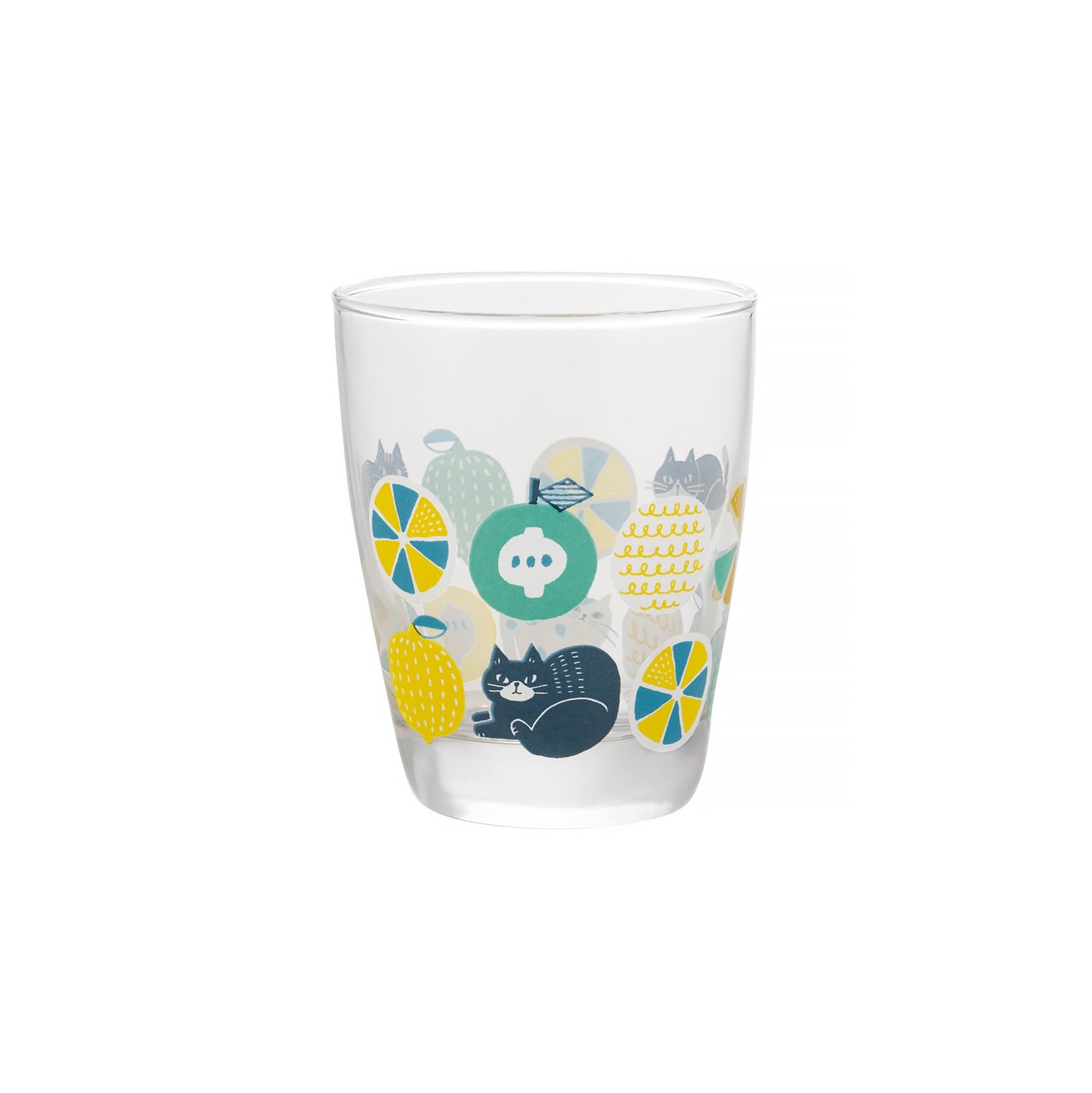 Verre transparent DECOLE avec motif chat et fleurs