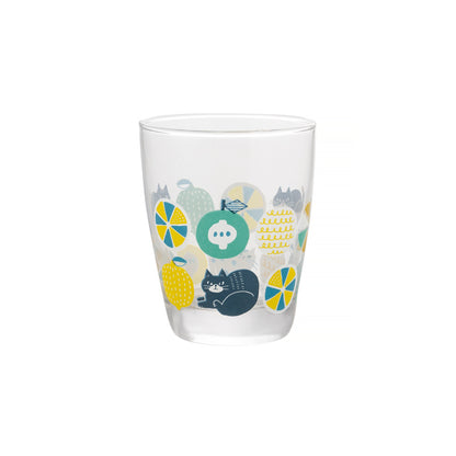 Verre transparent DECOLE avec motif chat et fleurs