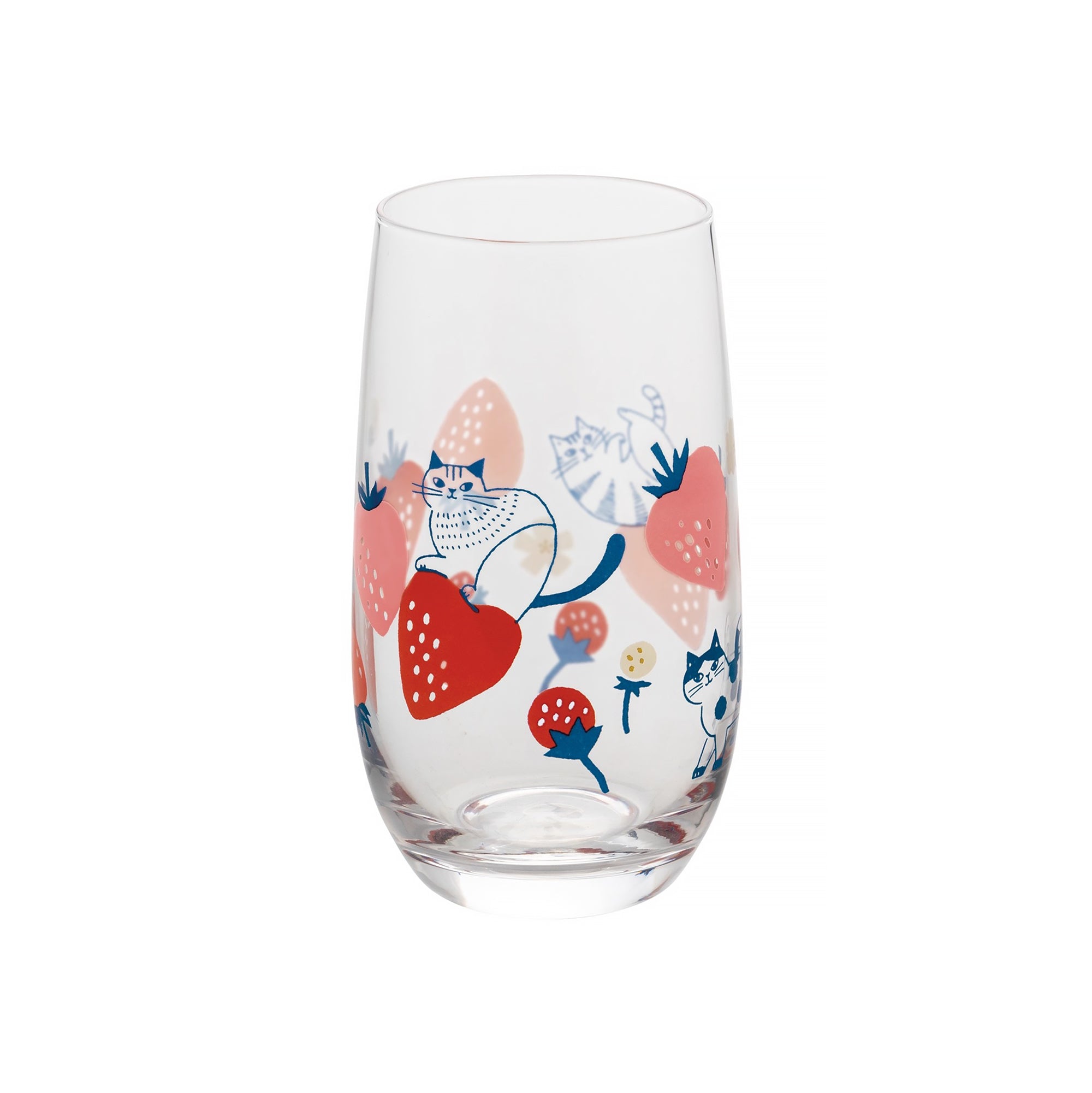 Verre transparent DECOLE avec motif chat et fleurs