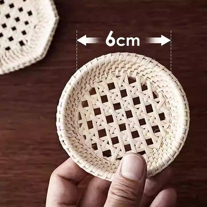 Sous-verre tressé en rotin fait main par Matsunoya