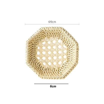 Sous-verre tressé en rotin fait main par Matsunoya