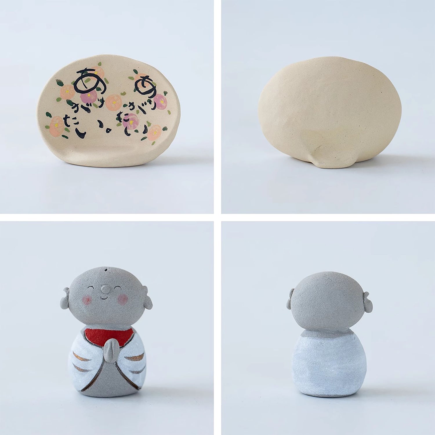 Figurine Jizō en céramique Mino-yaki avec Maison de prière apaisante